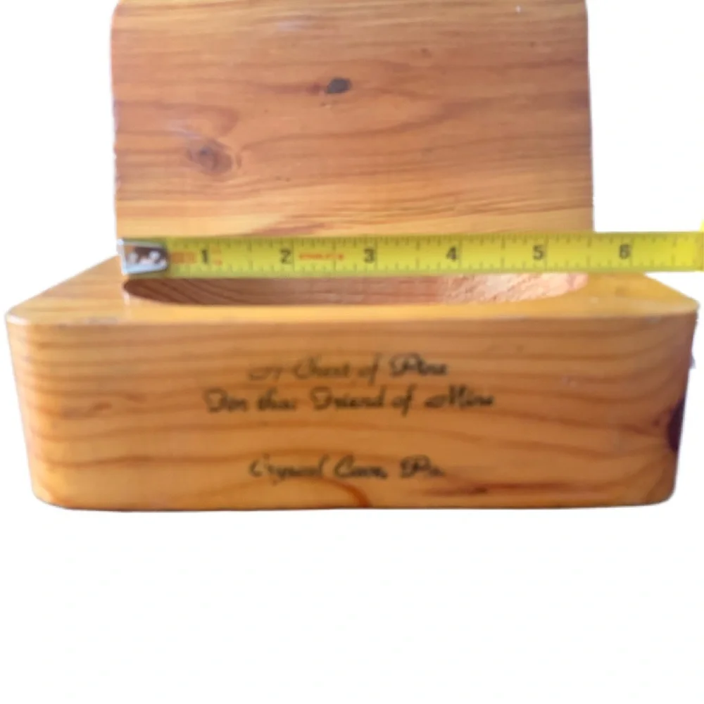 Vintage Crystal Cave PA A Chest of Pine for A Friend of Mine Souvenir Box Style